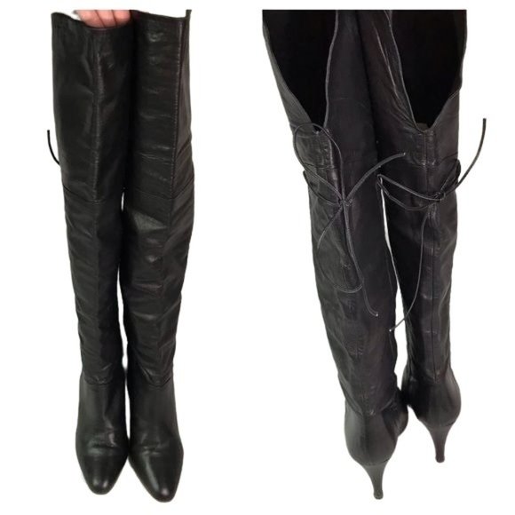 Alberto D Molina 6.5 vintage all leather OTK boots black - Picture 3 of 9